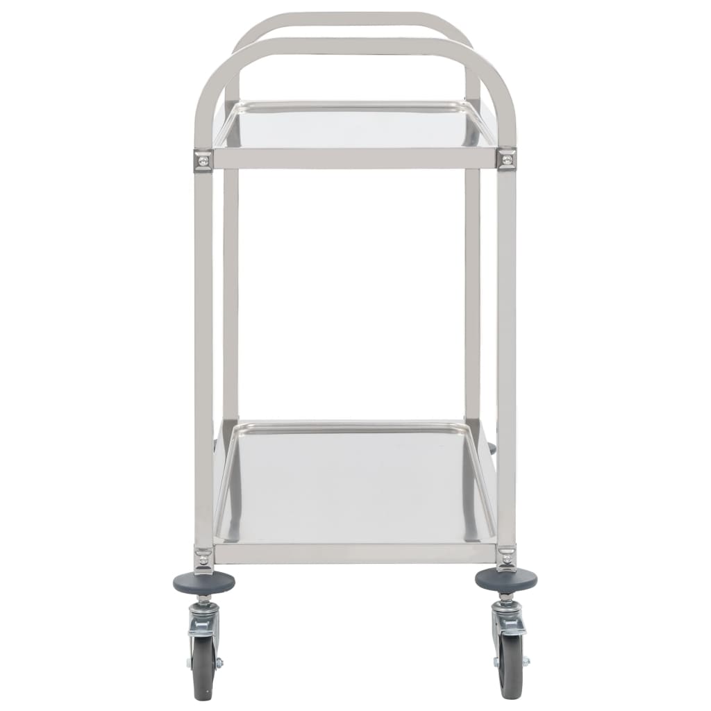 2-Tier Kitchen Trolley 95x45x83.5 cm Stainless Steel - Newstart Furniture