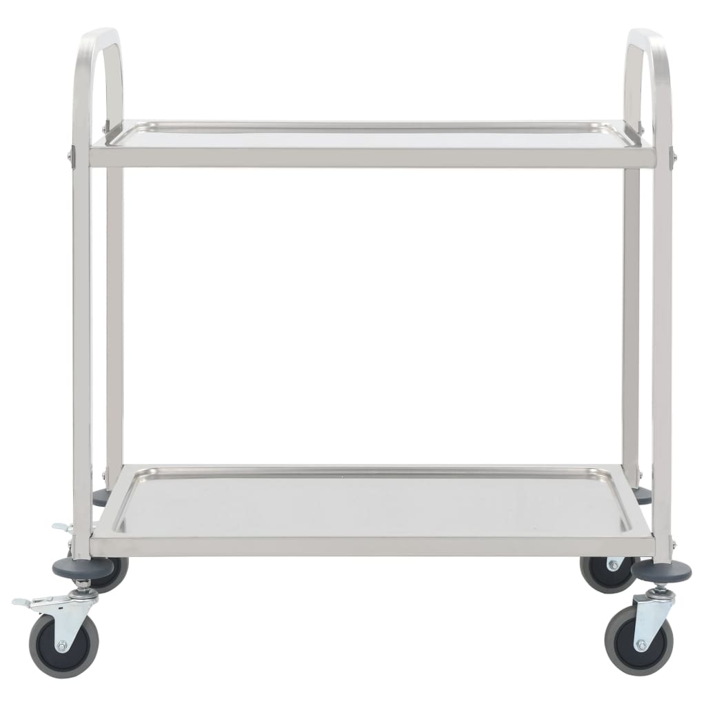 2-Tier Kitchen Trolley 95x45x83.5 cm Stainless Steel - Newstart Furniture