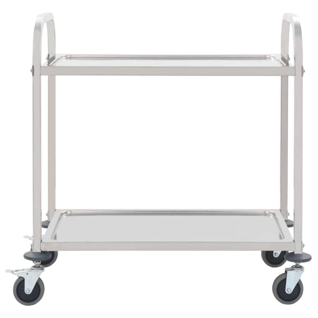 2-Tier Kitchen Trolley 96.5x55x90 cm Stainless Steel - Newstart Furniture