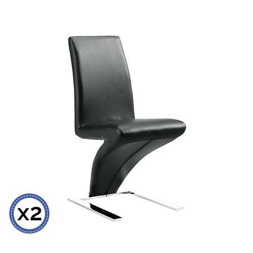 2 X Z Chair Black Colour - Newstart Furniture