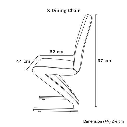 2 X Z Chair Black Colour - Newstart Furniture