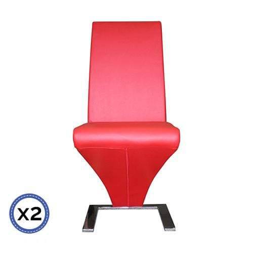 2 X Z Chair Red Colour - Newstart Furniture