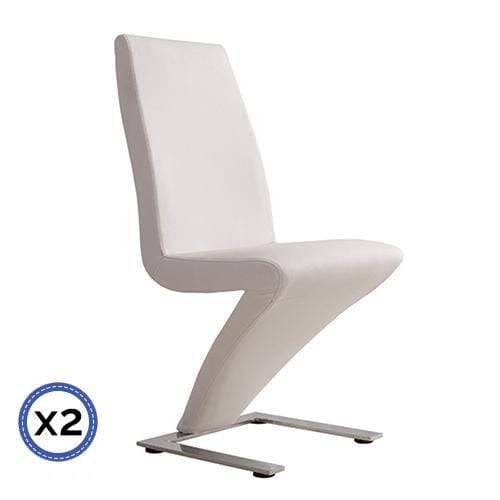 2 X Z Chair White Colour - Newstart Furniture