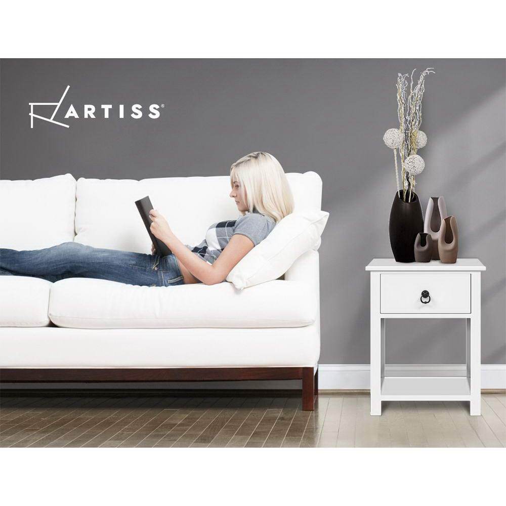 Artiss Set of 2 Bedside Tables Drawers Side Table Nightstand Lamp Chest Unit Cabinet - Newstart Furniture