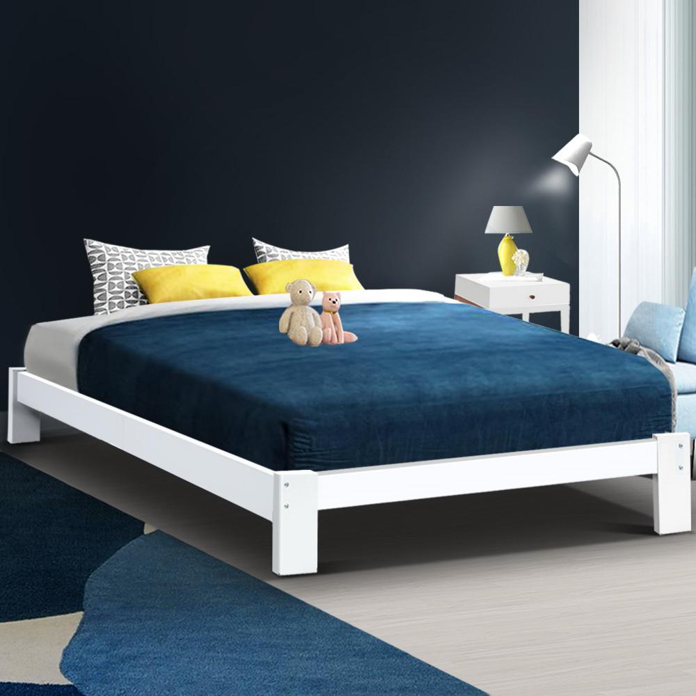 Artiss Bed Frame Double Size Wooden Bed Base JADE Timber Foundation Mattress - Newstart Furniture