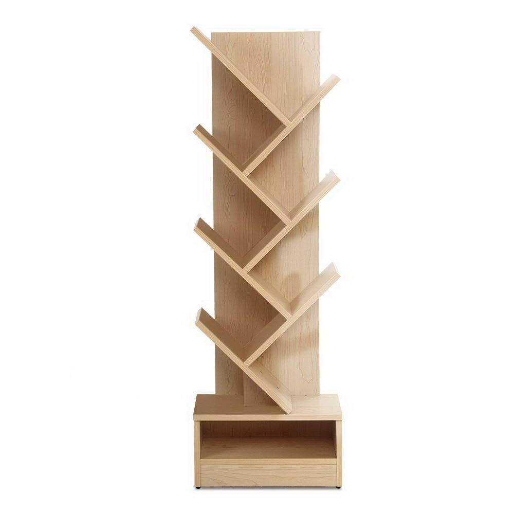 Artiss Display Shelf 7-Shelf Tree Bookshelf Book Storage Rack Bookcase Natural - Newstart Furniture