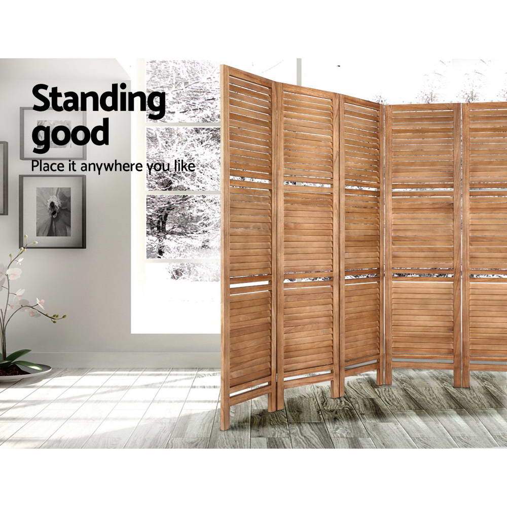 Artiss Room Divider Screen 8 Panel Privacy Dividers Shelf Wooden Timber Stand - Newstart Furniture