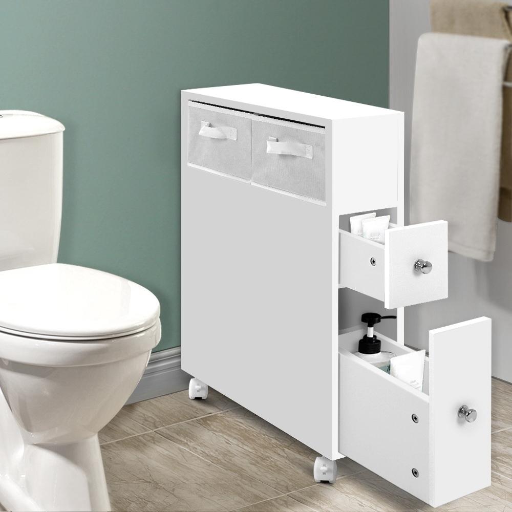 Artiss Bathroom Cabinet Toilet Storage Caddy Holder w/ Wheels - Newstart Furniture