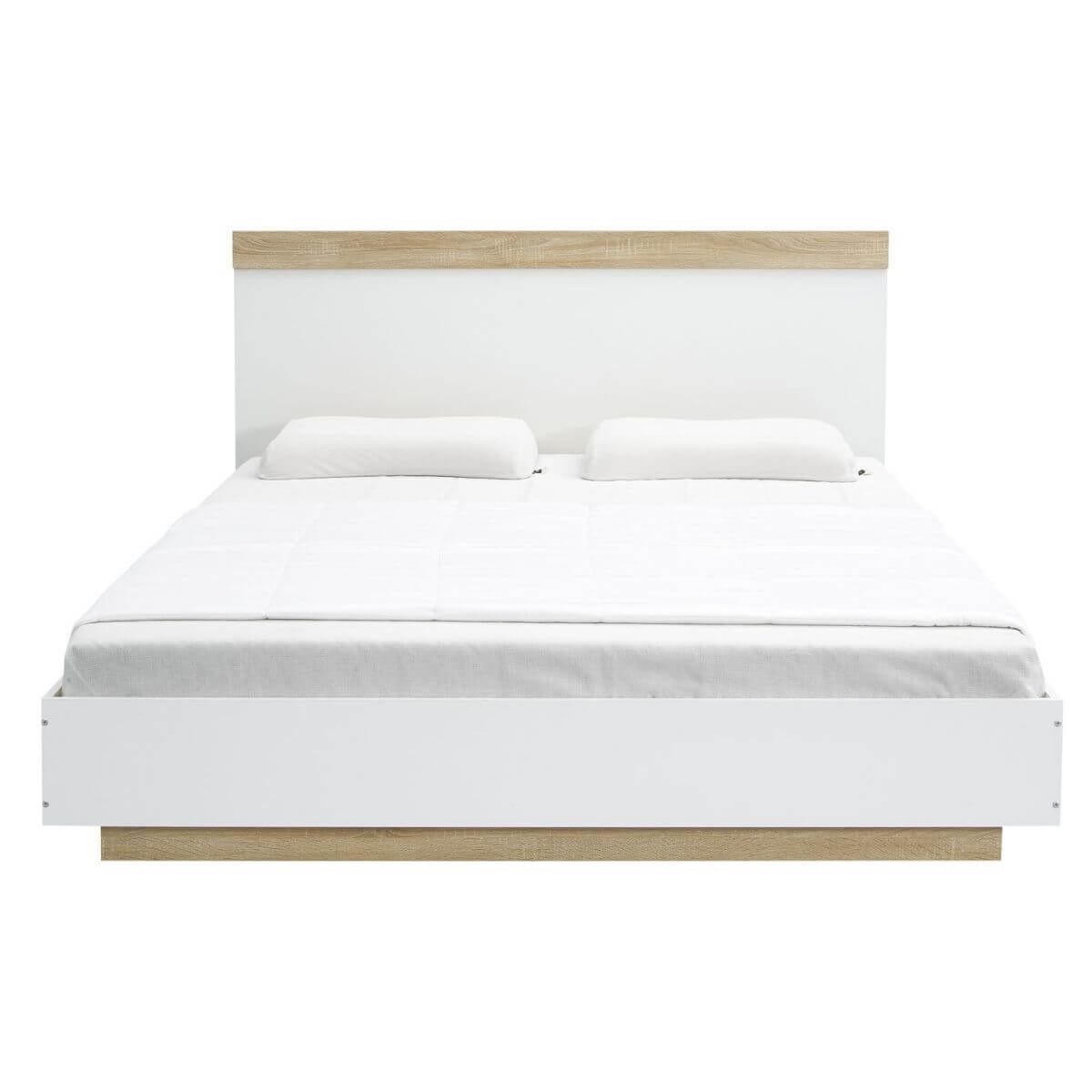 Aiden Industrial Contemporary White Oak Bed Frame King Size - Newstart Furniture