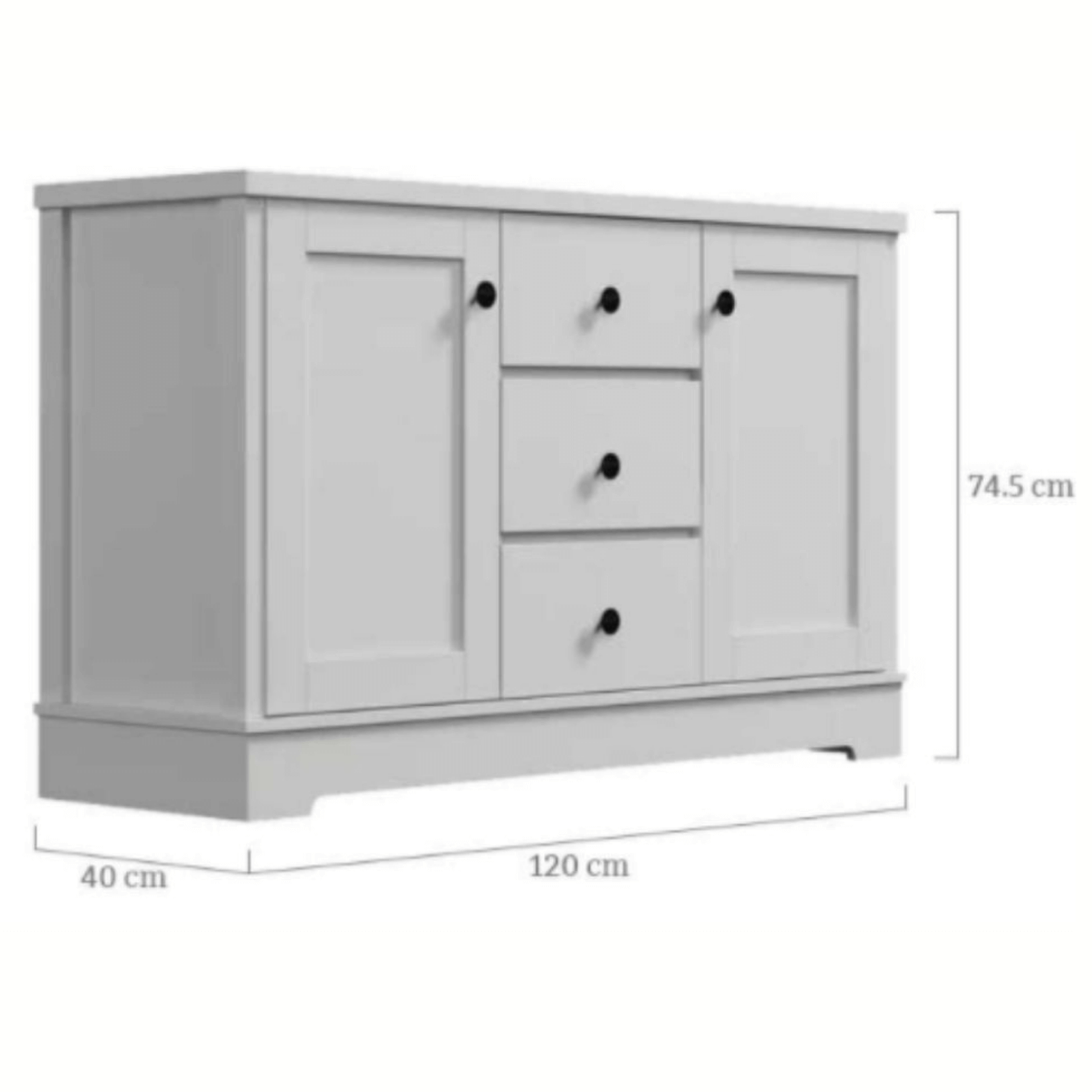 Margaux White Coastal Style Sideboard Buffet Unit - Newstart Furniture