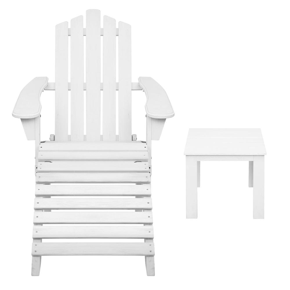 Gardeon Outdoor Sun Lounge Beach Chairs Table Setting Wooden Adirondack Patio Chair - Newstart Furniture