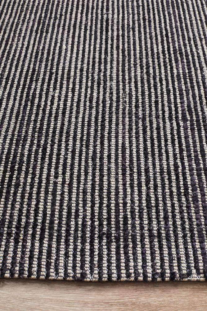 Allure Black Cotton Rayon Rug - Newstart Furniture