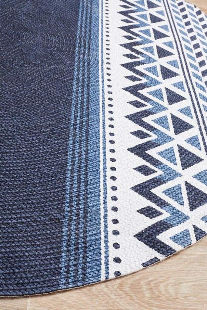 Lunar 422 Printed Navy Floor Rug - Newstart Furniture