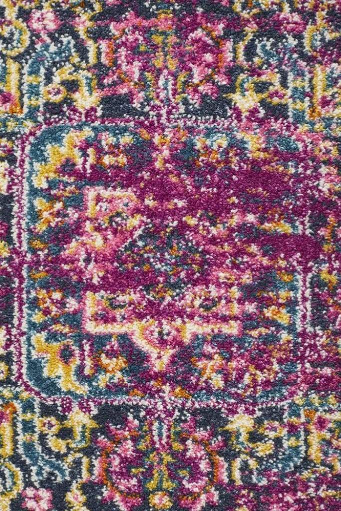 Babylon 211 Fuchsia Round Floor Rug - Newstart Furniture