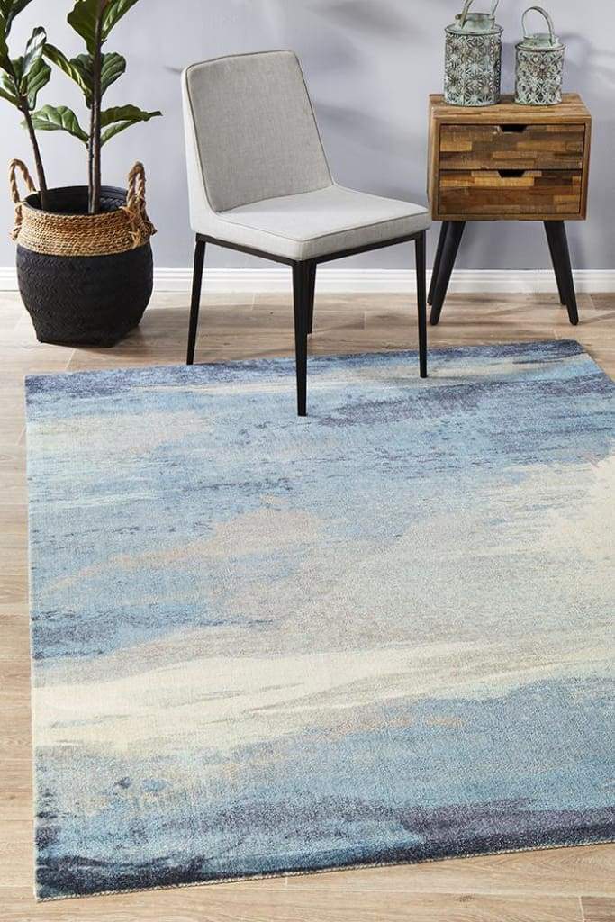 City Monet Stunning Blue Floor Rug - Newstart Furniture