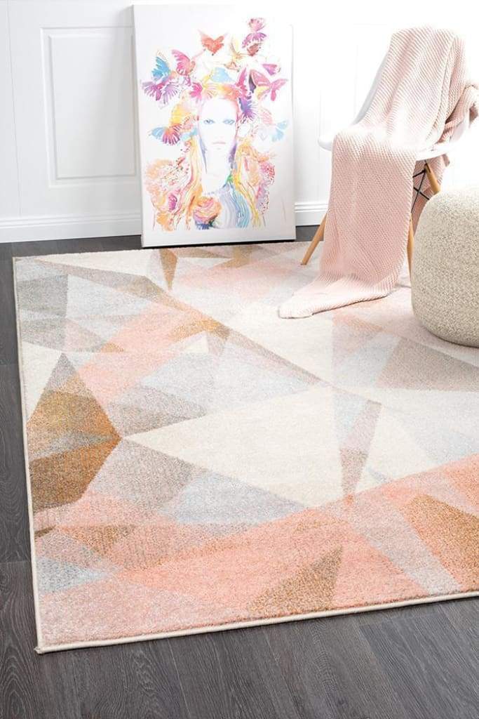 Dimensions Divinity Shatter Blush Modern Floor Rug - Newstart Furniture