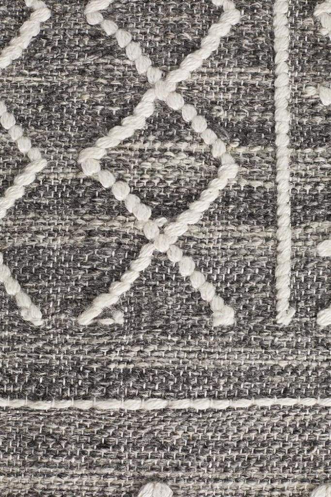 Arya Stitch Woven Floor Rug Silver Grey - Newstart Furniture