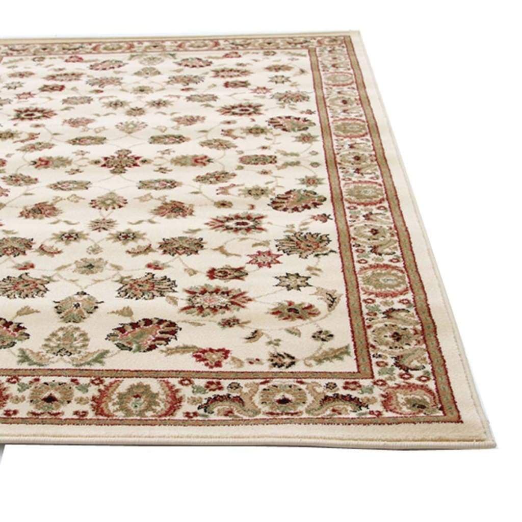 Istanbul Collection Traditional Floral Pattern Ivory Floor Rug - Newstart Furniture