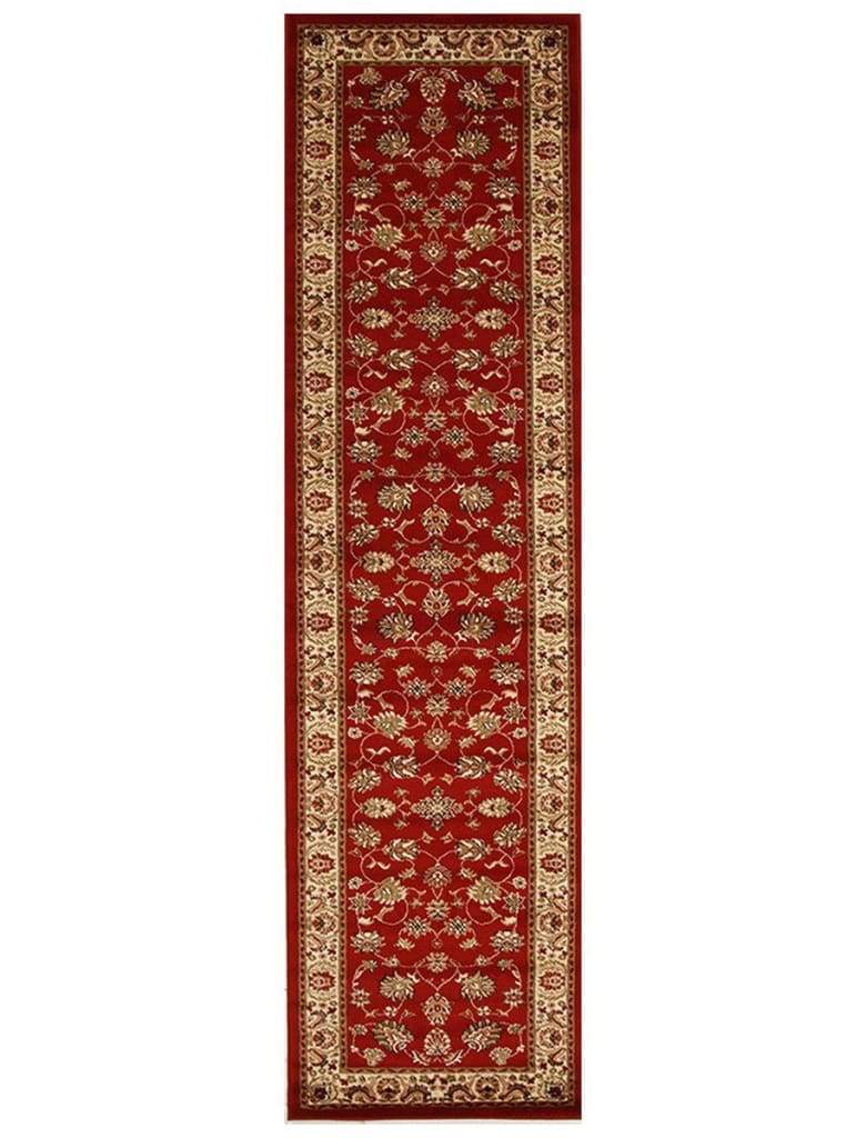 Istanbul Collection Traditional Floral Pattern Red Floor Rug - Newstart Furniture