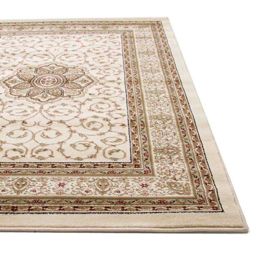 Istanbul Collection Medallion Classic Pattern Ivory Floor Rug - Newstart Furniture