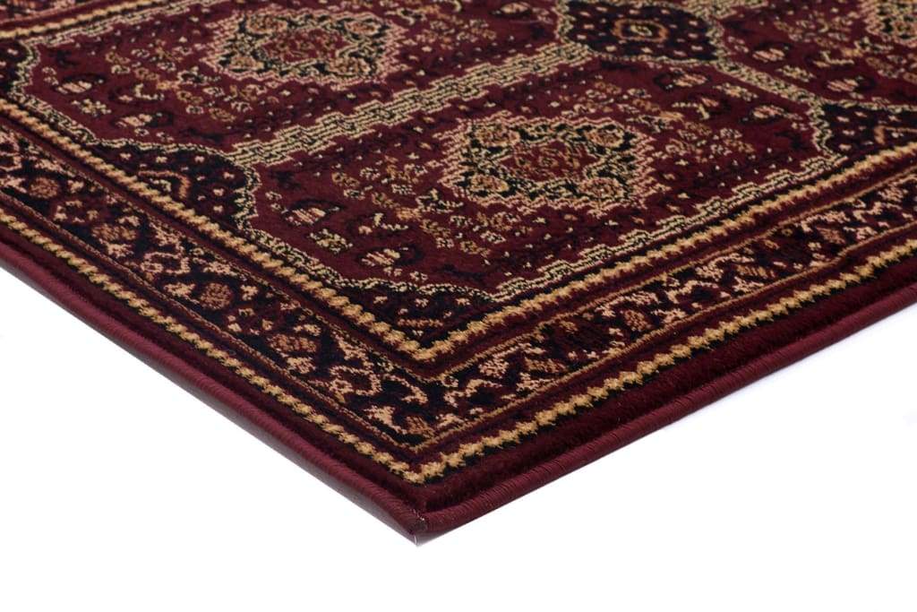 Istanbul Collection Traditional Afghan Design Burgundy Red Floor Rug - Newstart Furniture