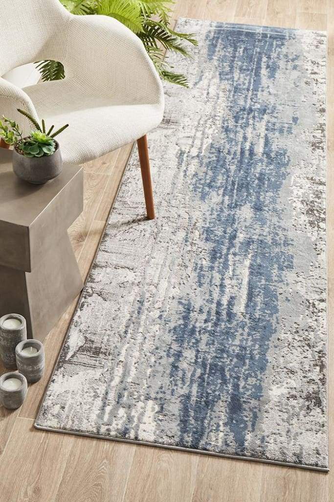 Kendra Roxana Distressed Timeless Floor Blue Grey White - Newstart Furniture