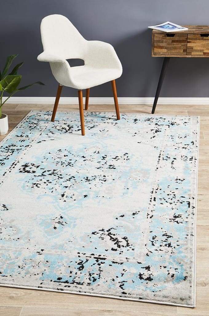 Alexa Transitional Floor Rug Blue Grey - Newstart Furniture