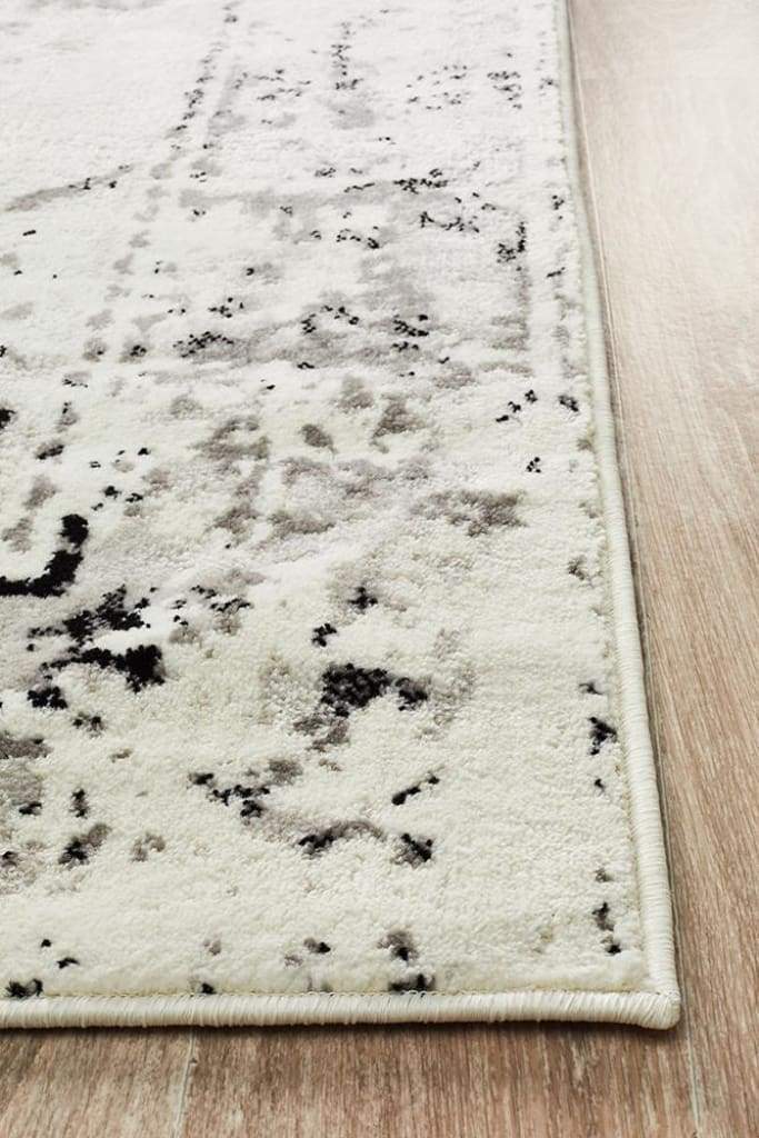 Alexa Transitional Floor Rug White Grey Black - Newstart Furniture