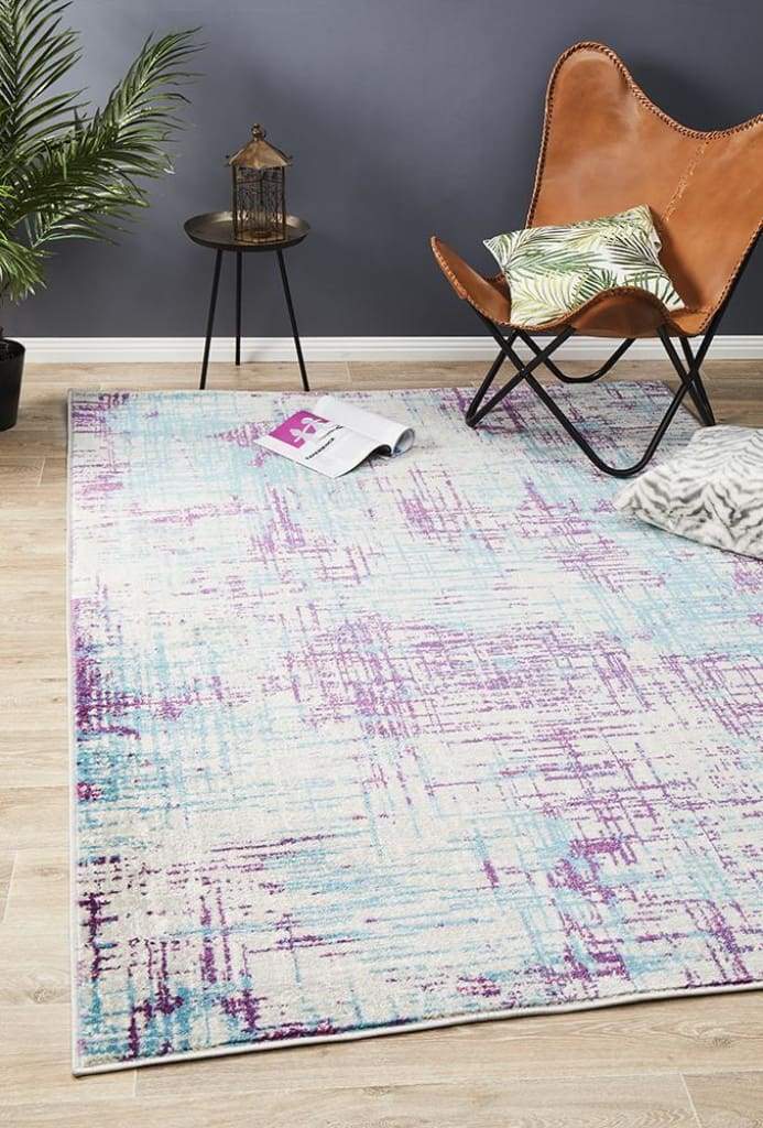 Skyler Abstract Floor Rug Grey Blue Purple - Newstart Furniture