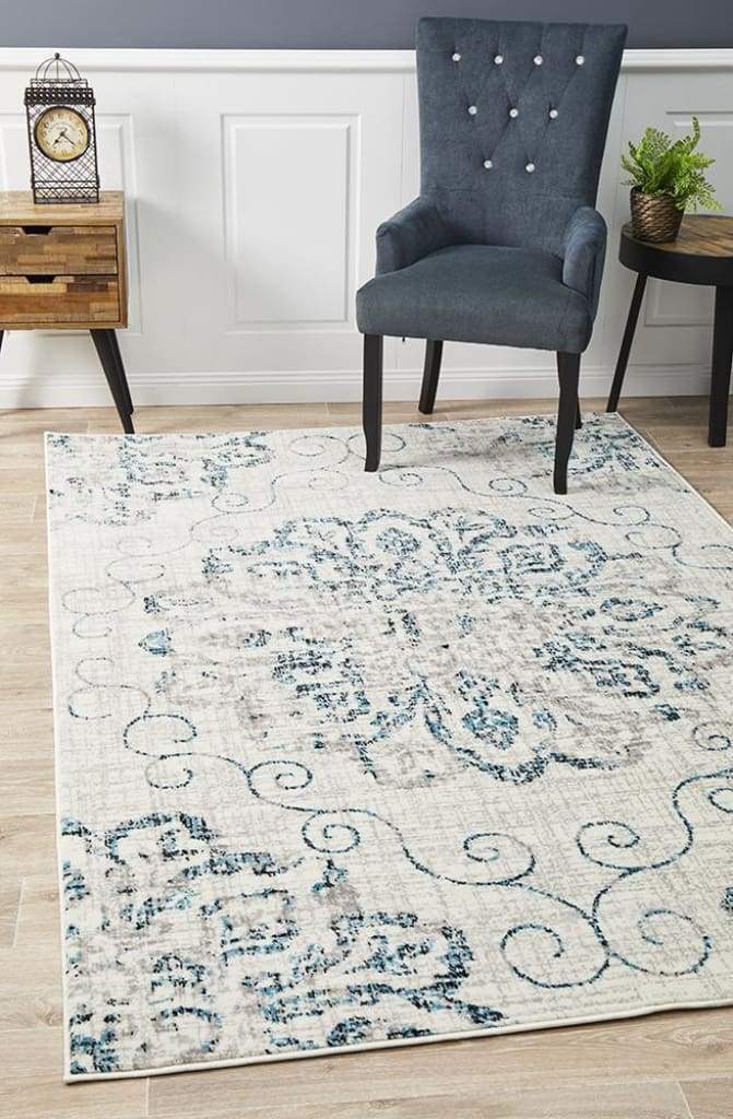 Giselle Transitional Floor Rug Blue Grey - Newstart Furniture