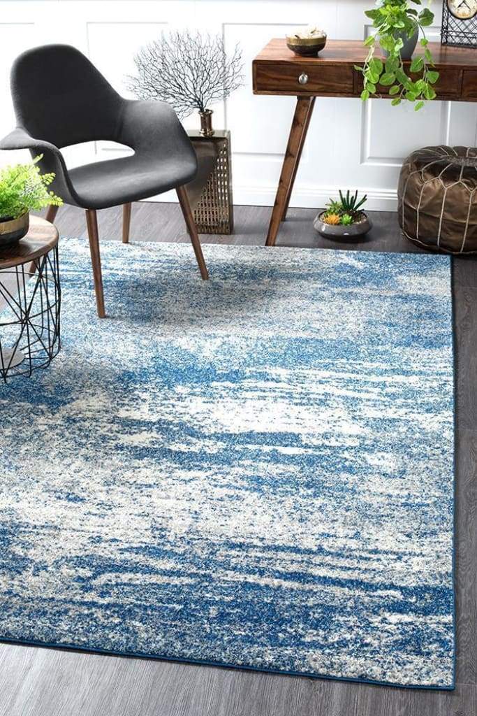 Mirage Casandra Dunescape Modern Blue Grey Floor Rug - Newstart Furniture