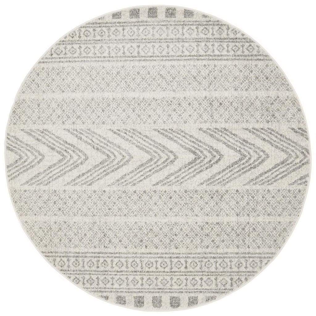 Mirage Adani  Modern Tribal Design Grey Round Floor Rug - Newstart Furniture