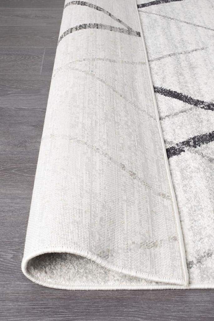 Oasis Noah White Grey Contemporary Floor  Rug - Newstart Furniture