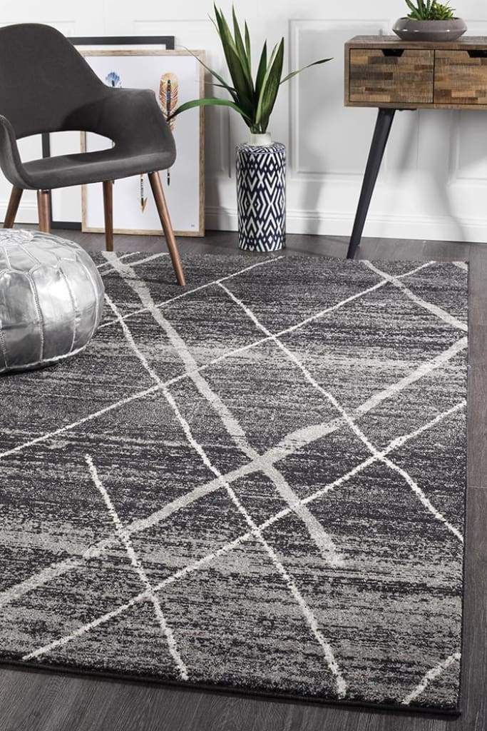 Oasis Noah Charcoal Contemporary Floor  Rug - Newstart Furniture