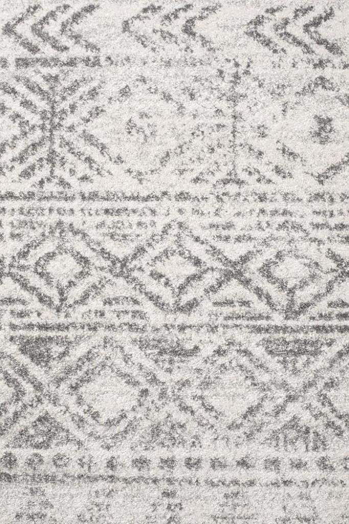 Oasis Ismail White Grey Rustic Floor  Rug - Newstart Furniture