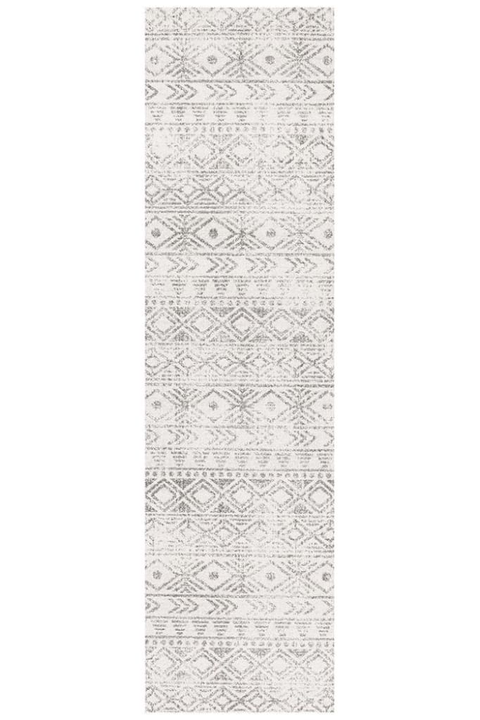 Oasis Ismail White Grey Rustic Floor  Rug - Newstart Furniture