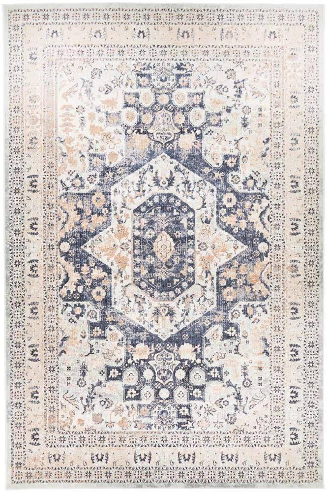 Providence Esquire Brushed Traditional Blue Rug - Newstart Furniture