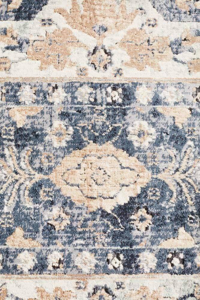 Providence Esquire Brushed Traditional Blue Rug - Newstart Furniture
