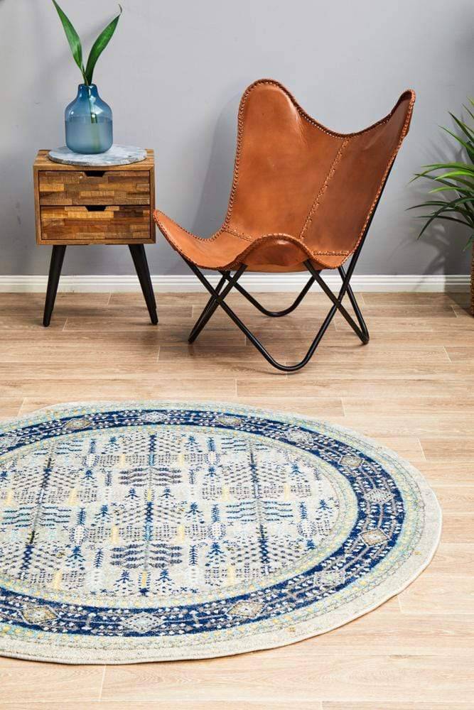 Century 988 Blue Round Rug - Newstart Furniture