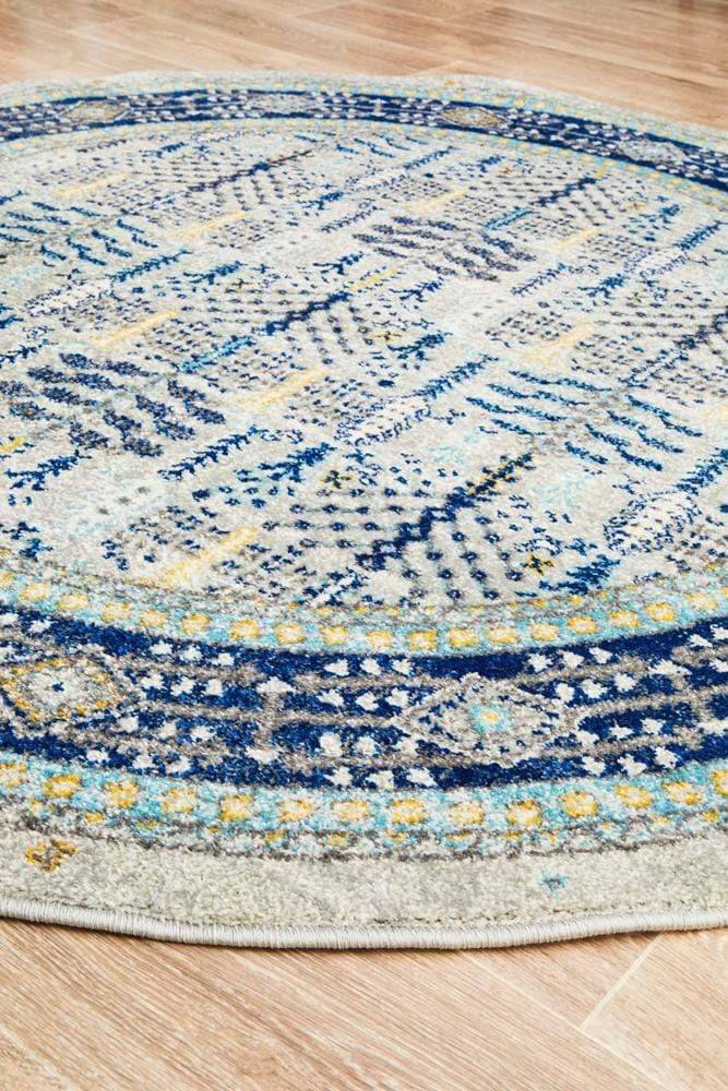 Century 988 Blue Round Rug - Newstart Furniture