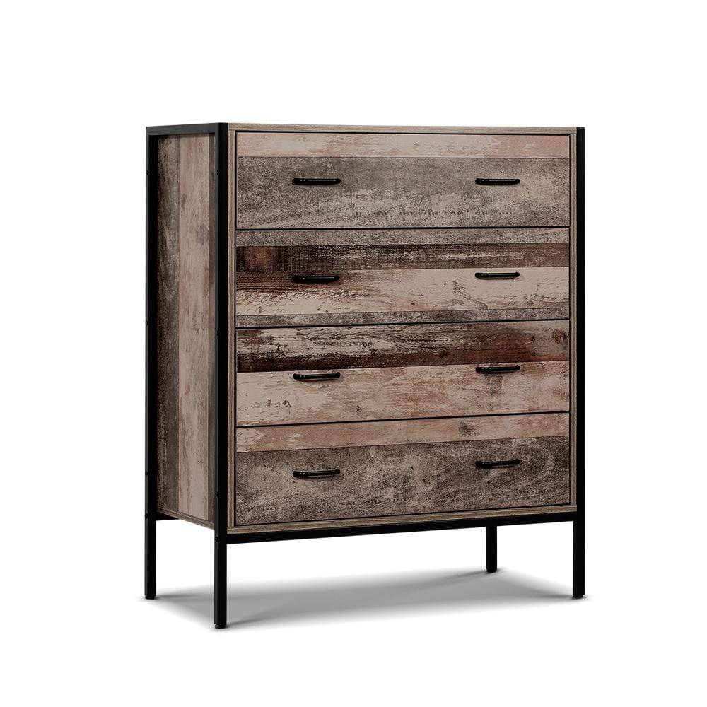 Artiss Chest of Drawers Tallboy Dresser Storage Cabinet Industrial Rustic - Newstart Furniture