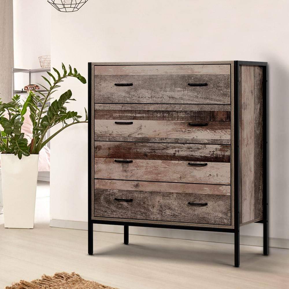 Artiss Chest of Drawers Tallboy Dresser Storage Cabinet Industrial Rustic - Newstart Furniture