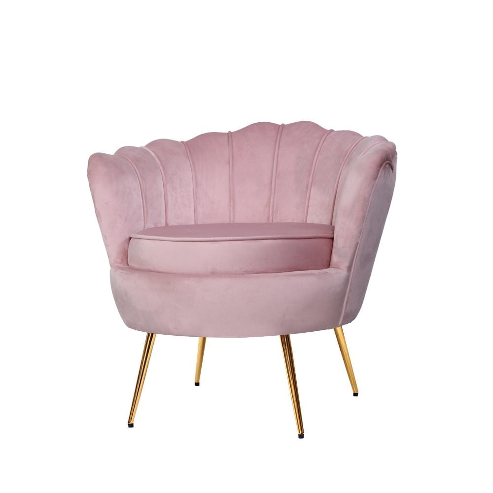 Artiss Retro Accent Lounge Armchair Velvet Pink - Newstart Furniture