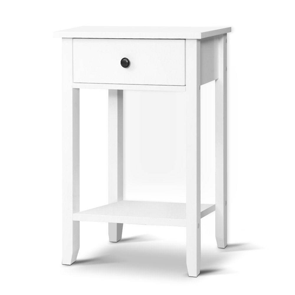 Classic Bedside Table with Drawer White - Newstart Furniture