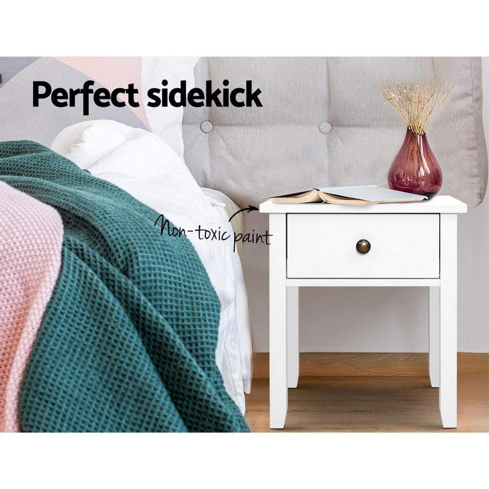 Side Bedside Table White - Newstart Furniture