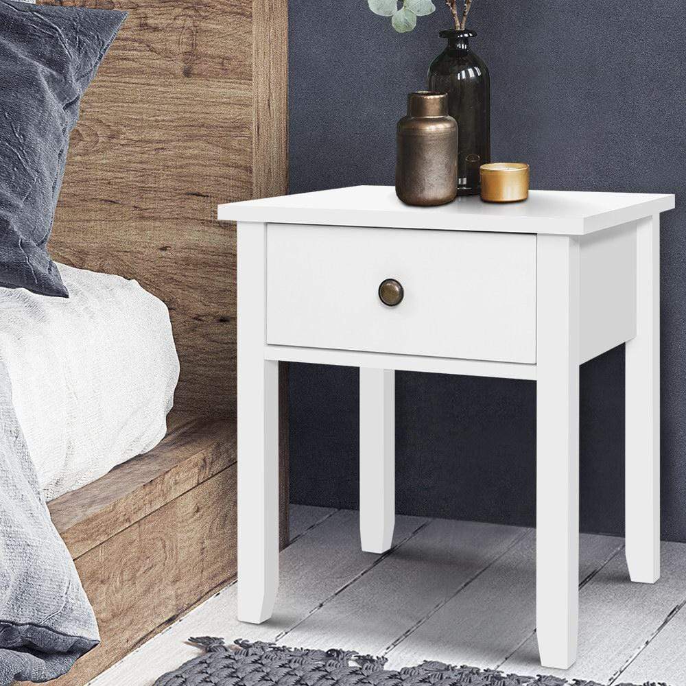 Side Bedside Table White - Newstart Furniture