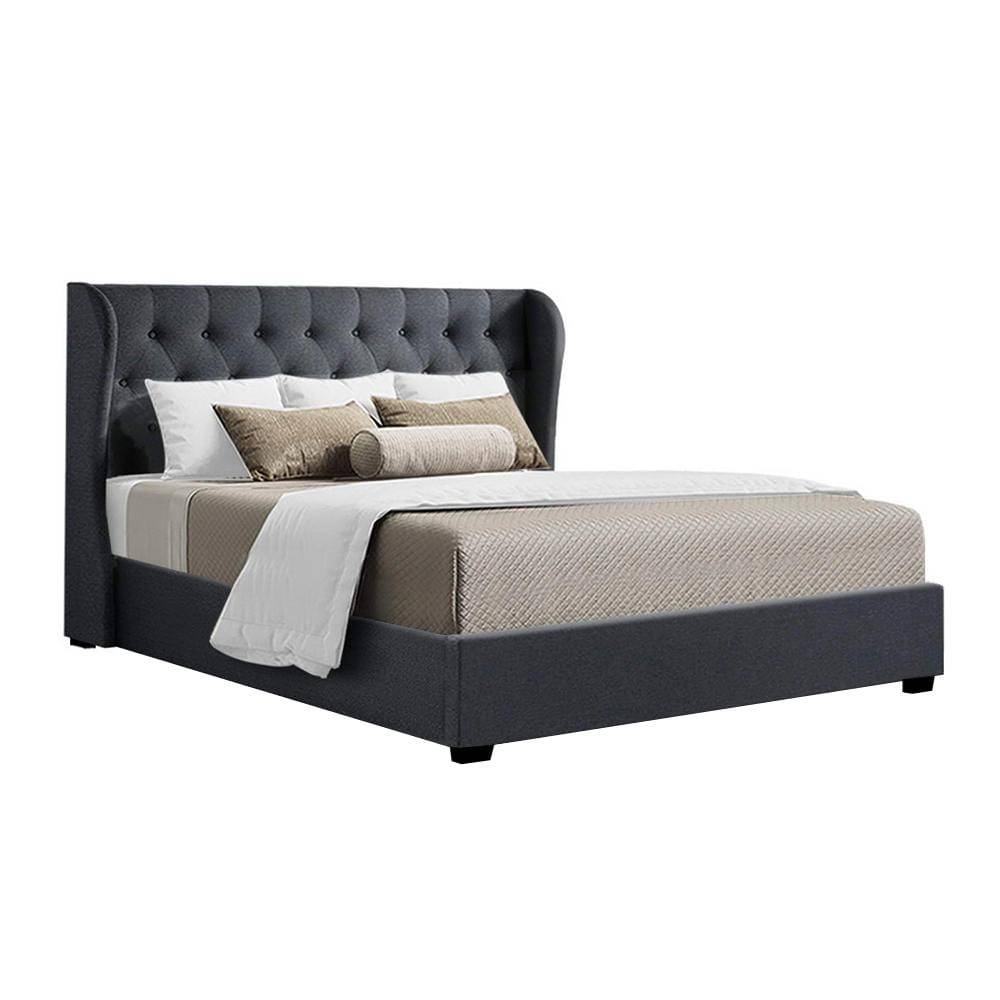 Artiss Issa Charcoal Bed Frame - Full View