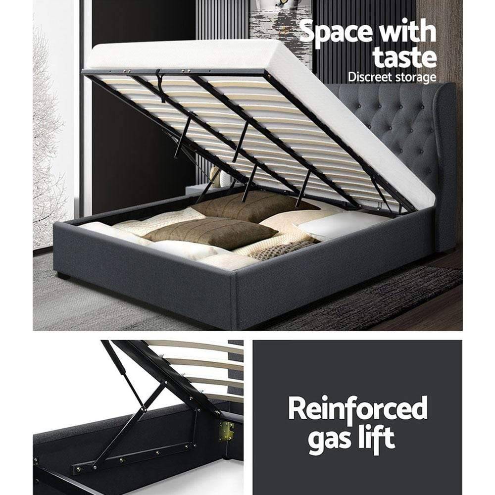 Overhead View - Artiss Issa Charcoal Bed Frame