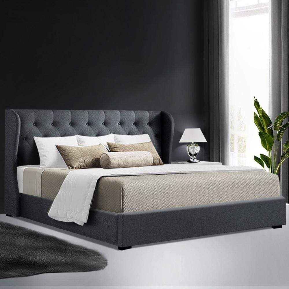 Bedding Detail - Artiss Issa Charcoal Bed Frame