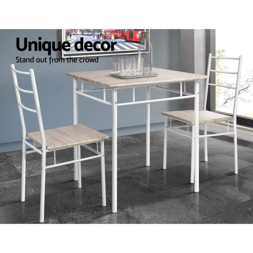Machal 3 Piece Dining Table Set Natural - Newstart Furniture